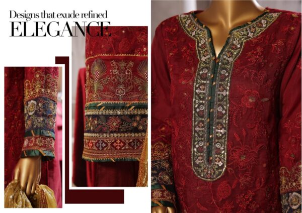 3-Piece Embroidered Organza Suit - Image 2