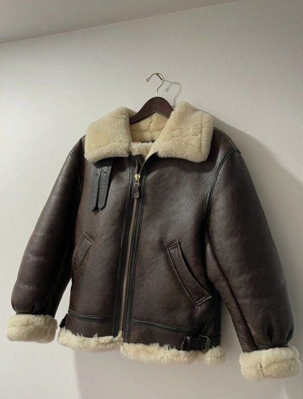 Men's Shearling Leather Jacket - Image 2